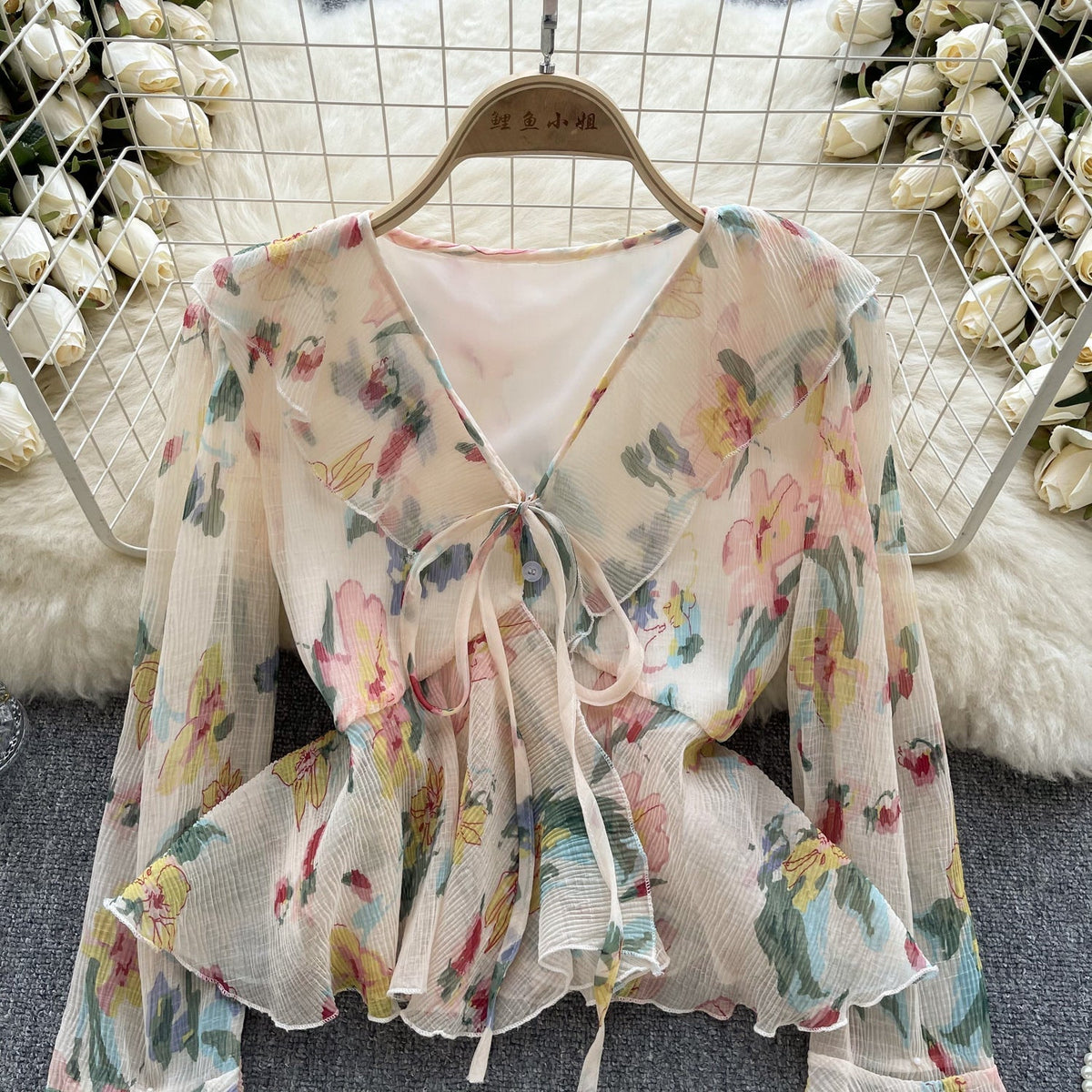 Tatlı Fırfırlı Kol Chiffon Bluz