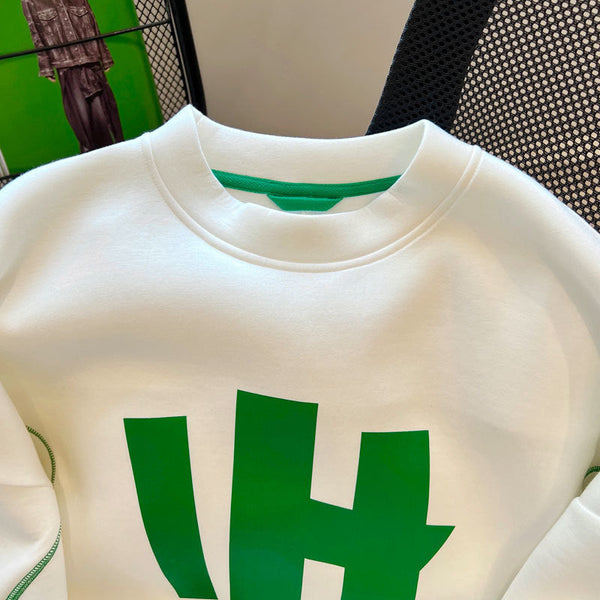Büyük Beden Baskılı Yuvarlak Yaka Sweatshirt