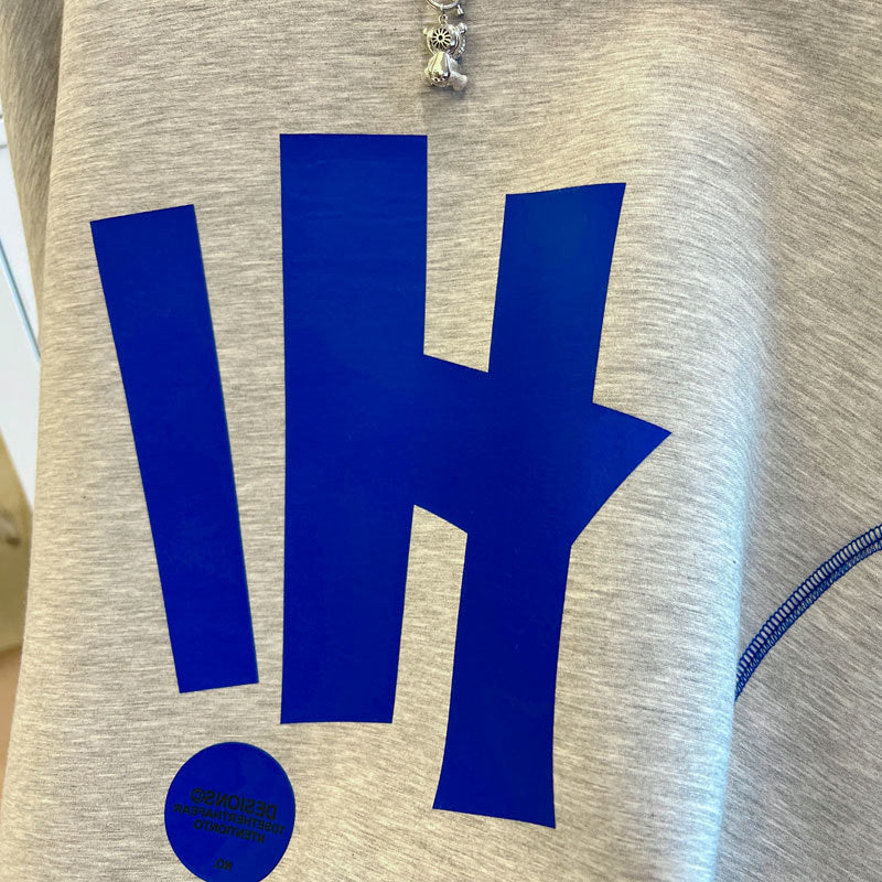 Büyük Beden Baskılı Yuvarlak Yaka Sweatshirt