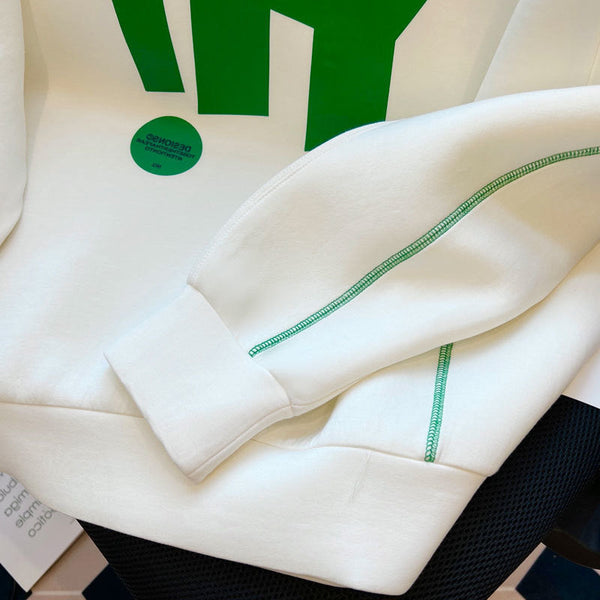 Büyük Beden Baskılı Yuvarlak Yaka Sweatshirt