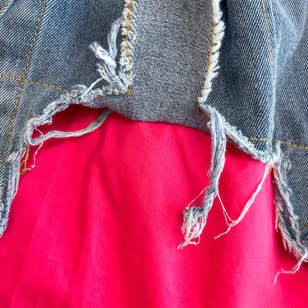 Vintage Çeşitli Renkli Denim Gömlek Bel Lastiği ile
