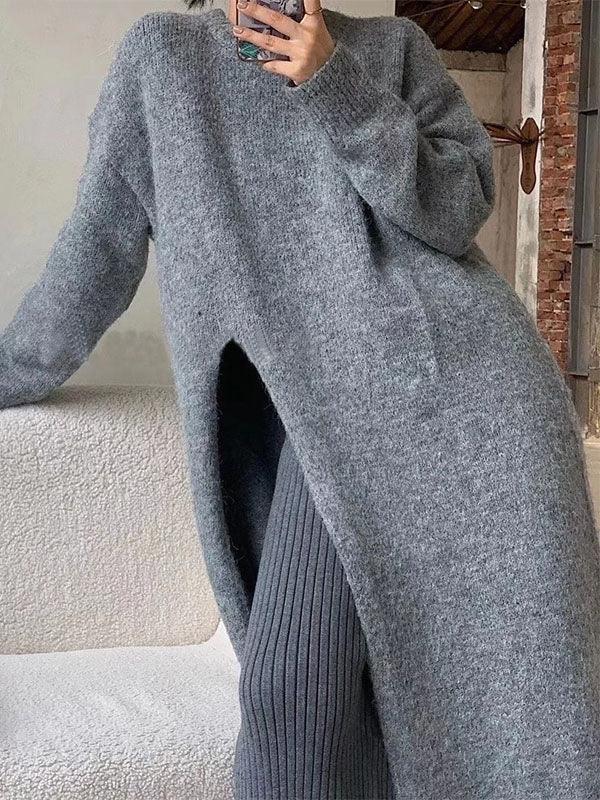 Antonella - Yan Yırtmaçlı Oversize Kazak
