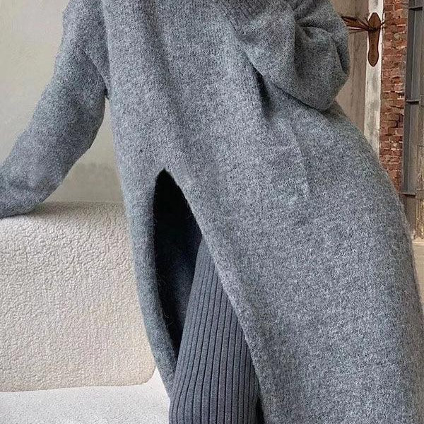 Antonella - Yan Yırtmaçlı Oversize Kazak