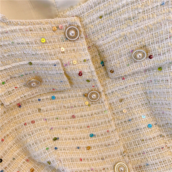 Cepli Kolsuz Tweed Hırka