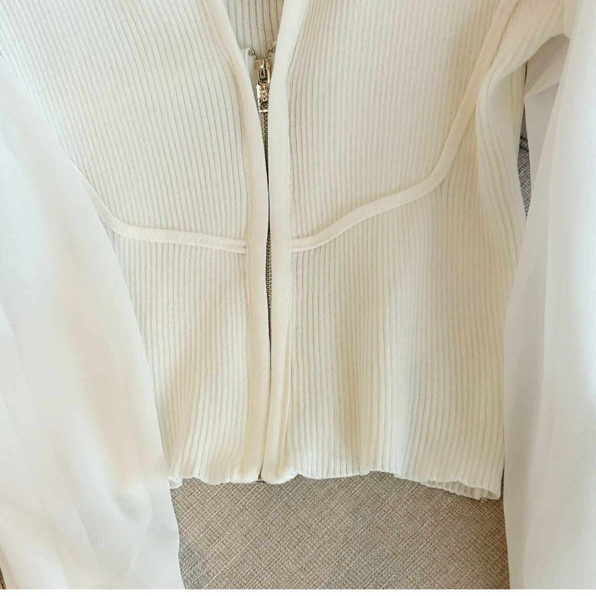 Patchwork Kapüşonlu Halter Fermuarlı Üst