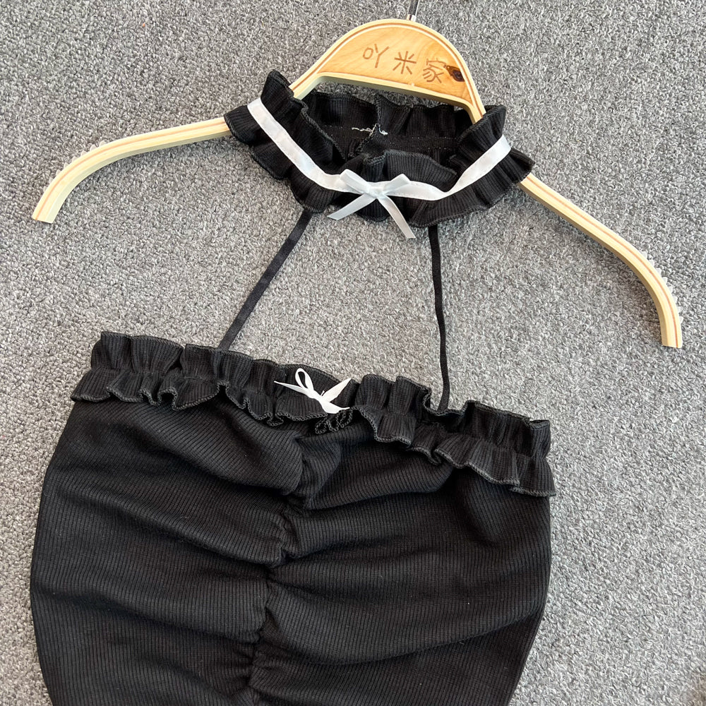 Seksiy Backless Derin Yaka Atlet
