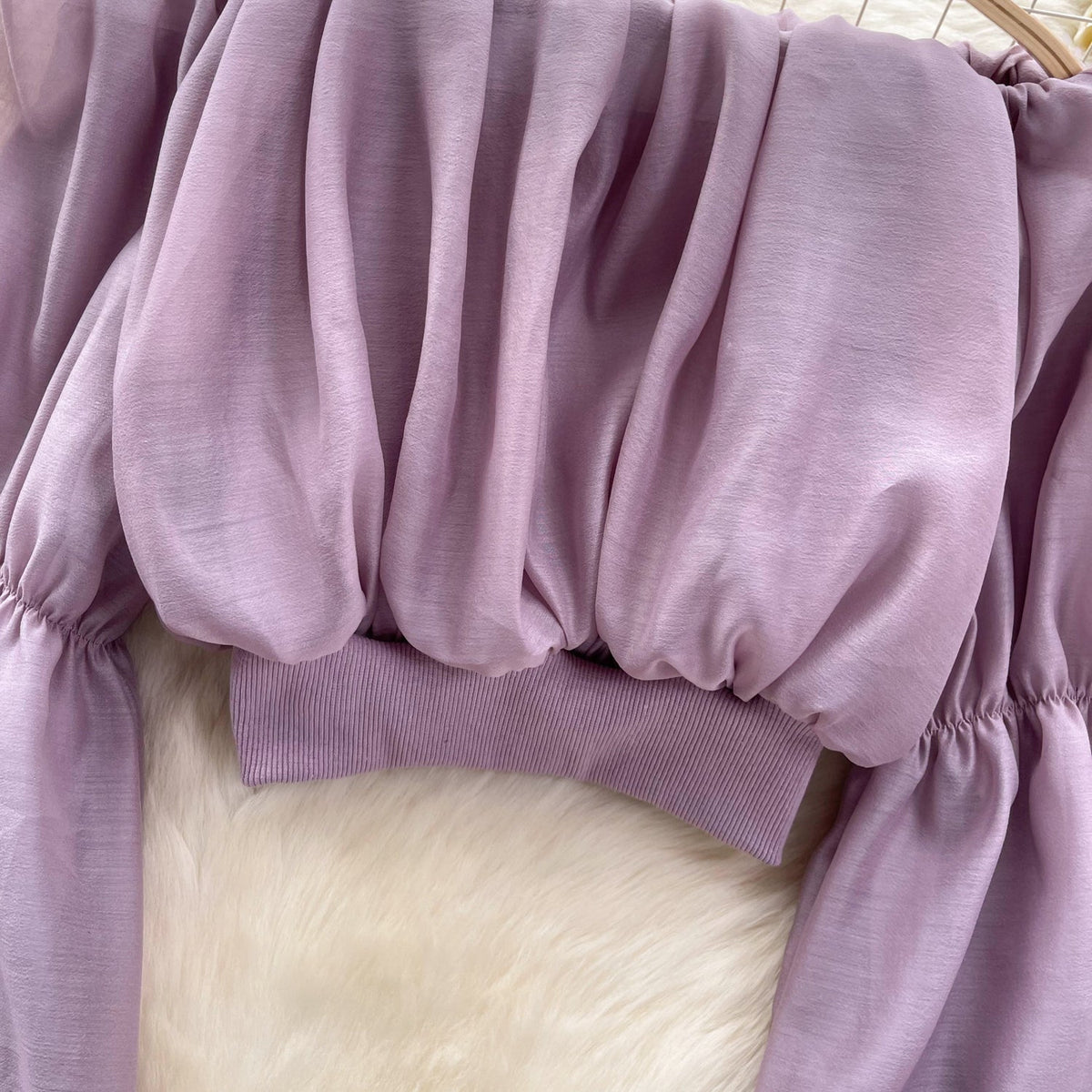 Seksiy Off-shoulder Volanlı Şifon Bluz