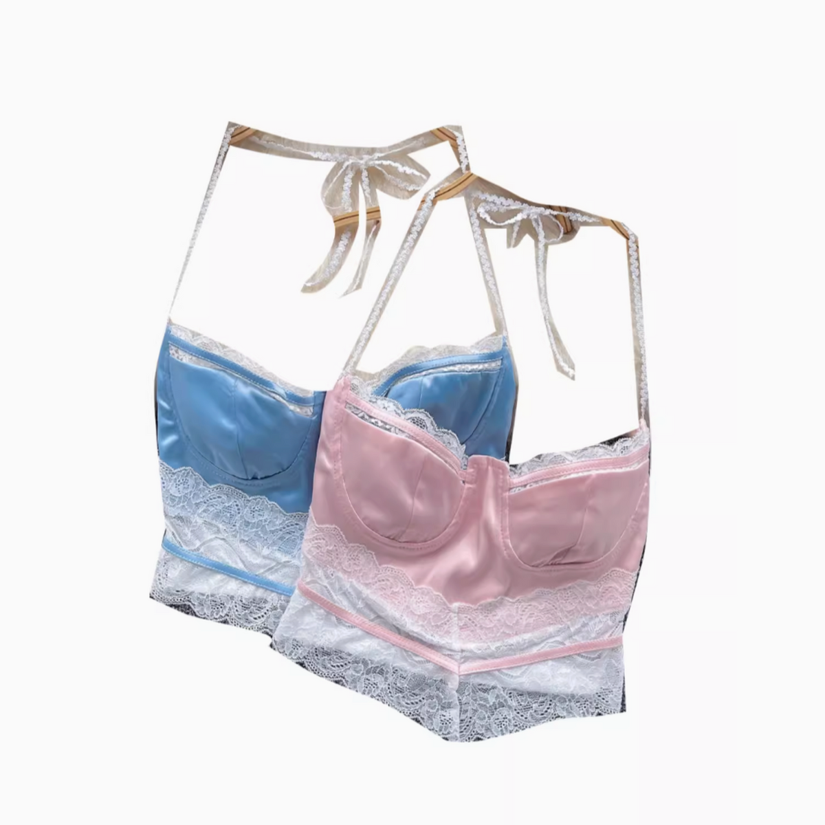 Sweetie Dantel Patchwork Halter Atlet