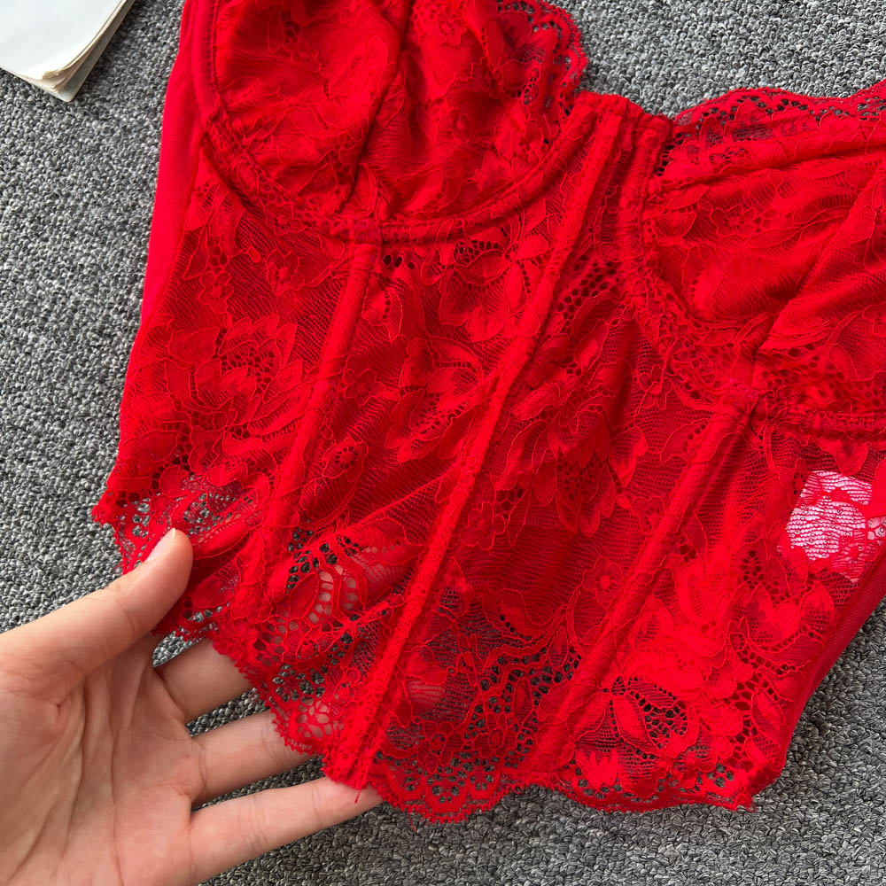 Seksi İşlemeli Dantel Atlet
