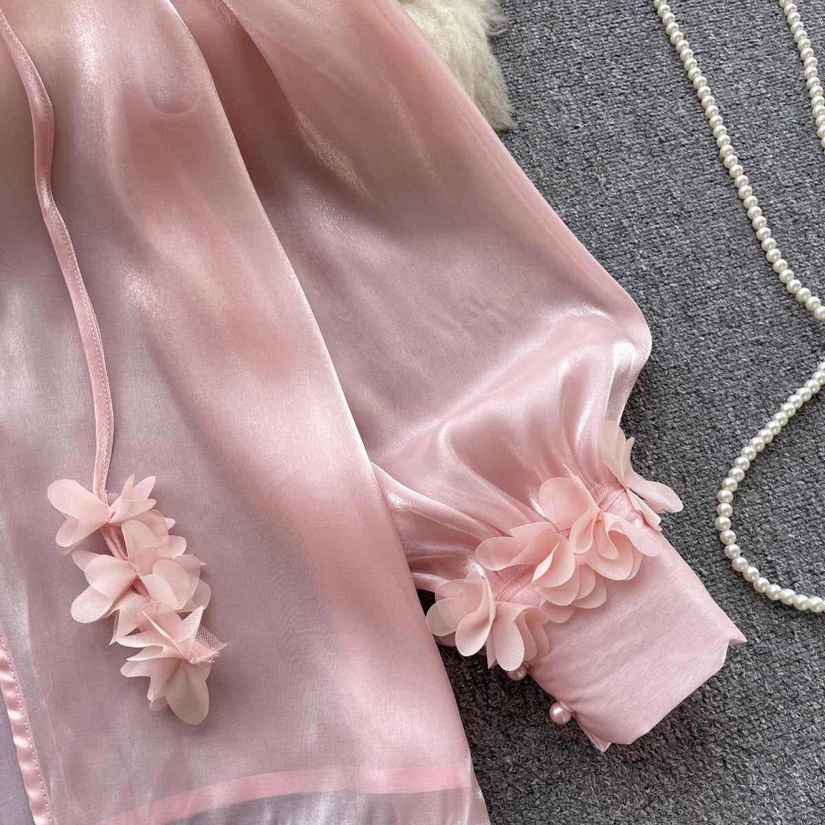 Kurumsal Dantel Saten Gömlek Ribbons ile