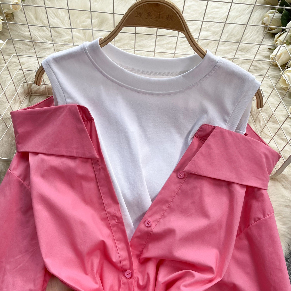Niş Yapay İki Parça Patchwork Üst