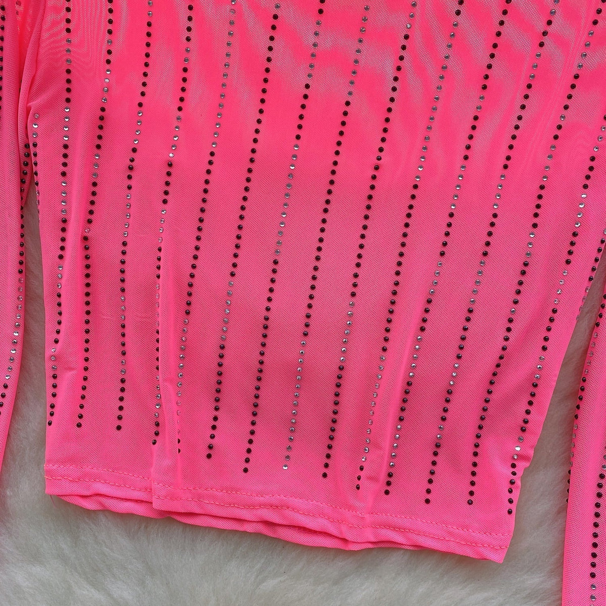 Rhinestone Taşlı Mesh Alt Tişört