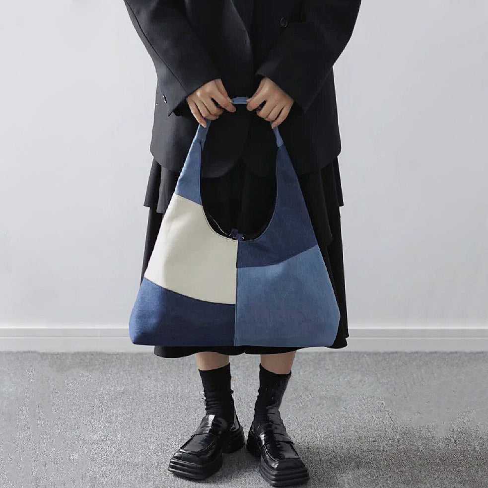 Patchwork-Denim-Alışveriş Çantası