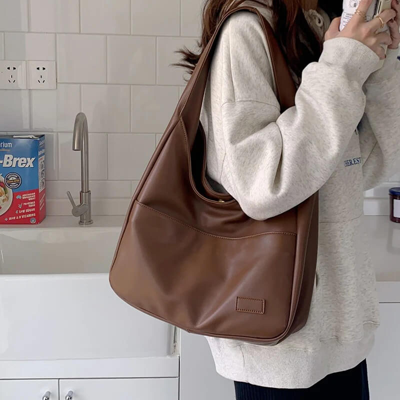 Vegan Deri Hobo-Omhängetasche Kuriertasche