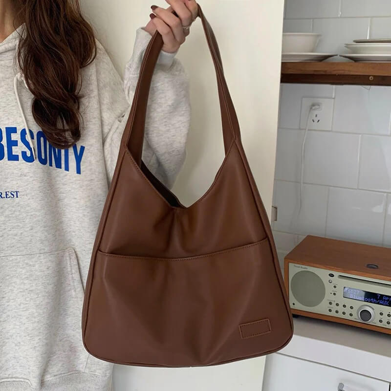 Vegan Deri Hobo-Omhängetasche Kuriertasche
