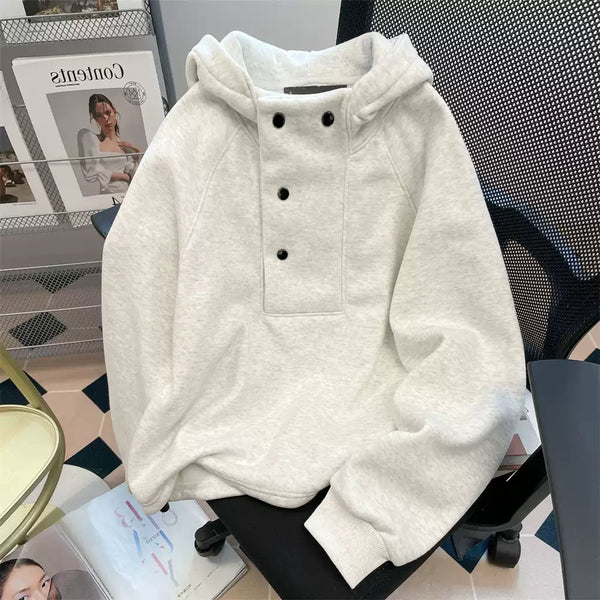 Niş Stand Yaka Kapüşonlu Sweatshirt