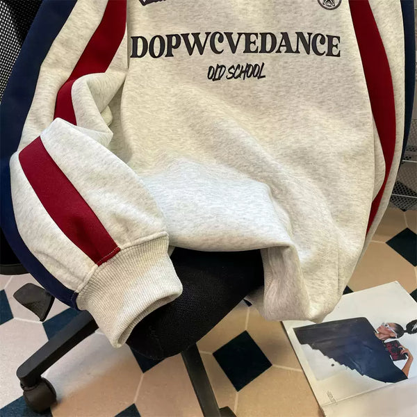 Monogramlı Baskılı Oversized Kapüşonlu Sweatshirt