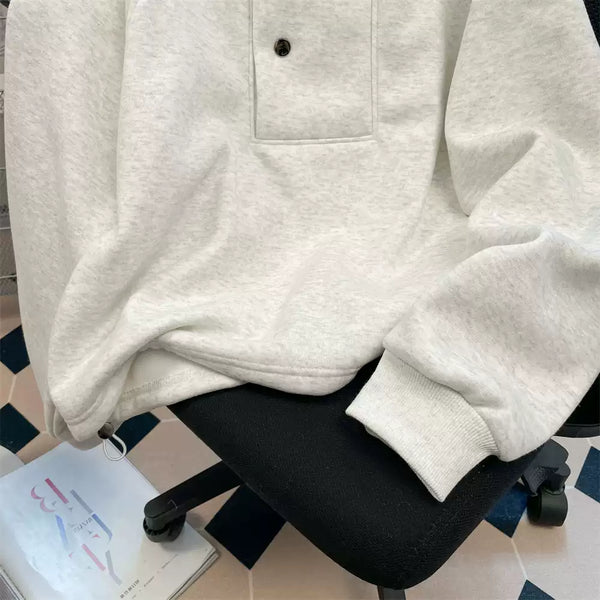 Niş Stand Yaka Kapüşonlu Sweatshirt