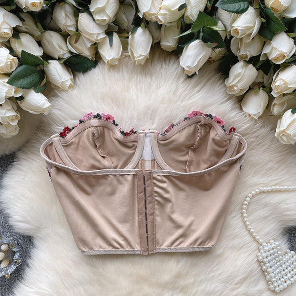 Off-shoulder Çiçek İşlemeli Dantel Bluz