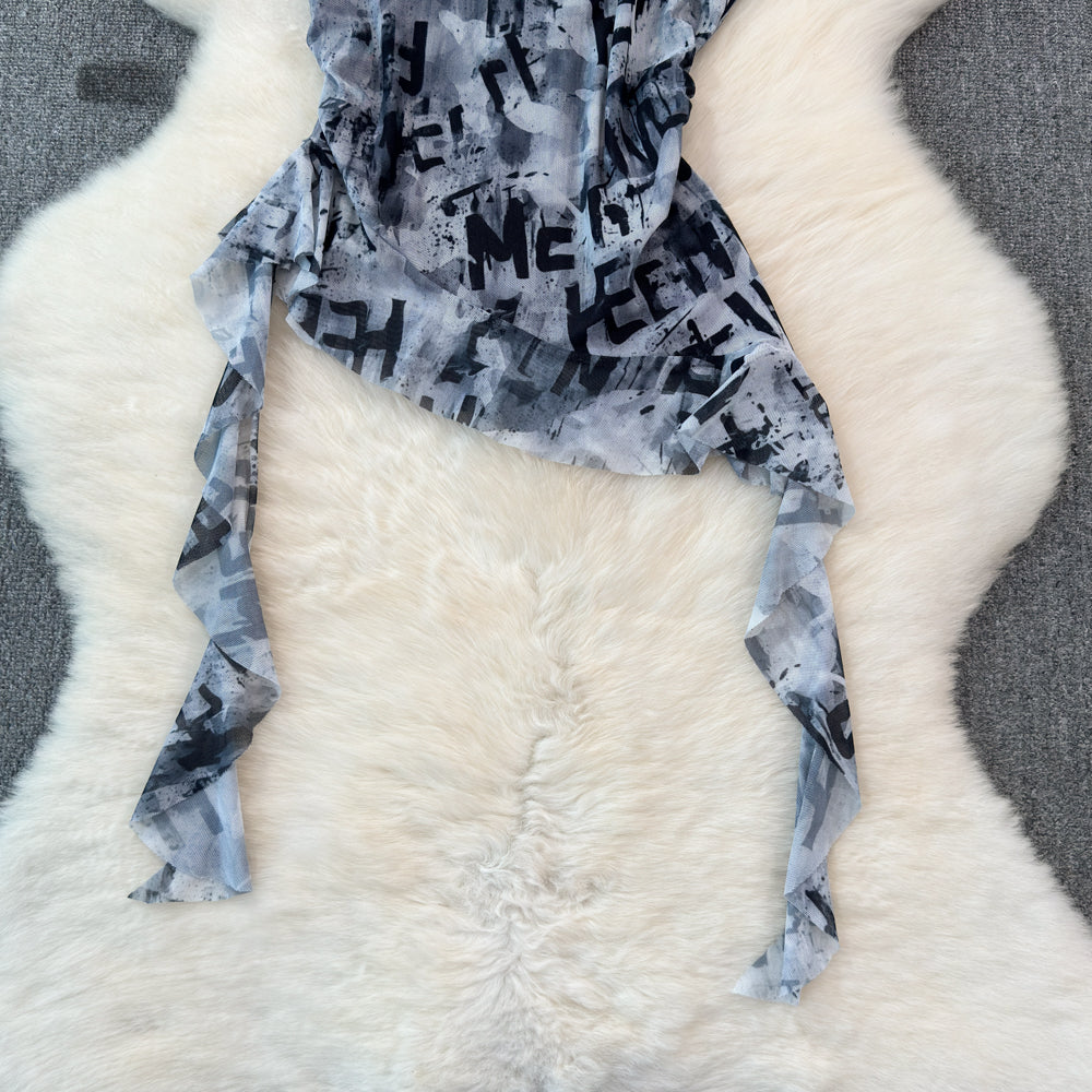 Düzensiz Tasarım Tie-dye Atlet