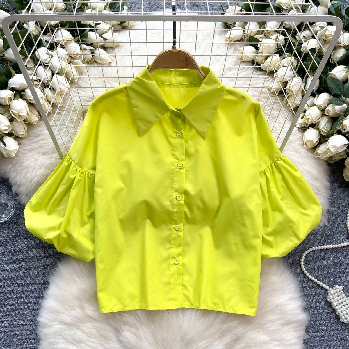 Niş Loose-fit Volan Kollu Gömlek