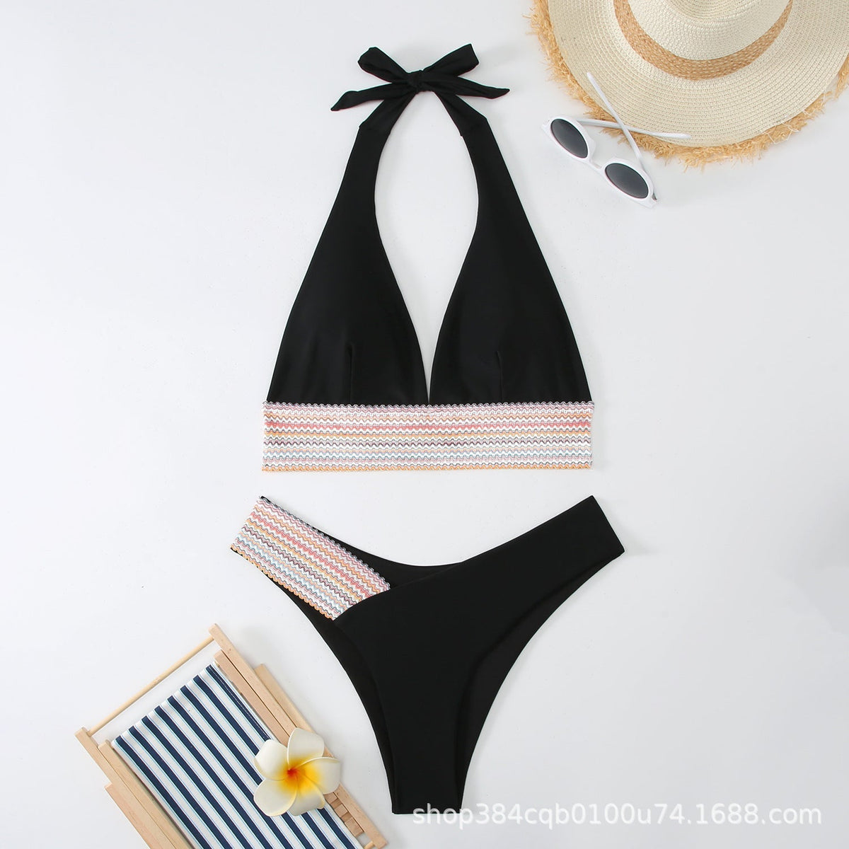 Sıkı Düz Renk Sırt Açık Bikini