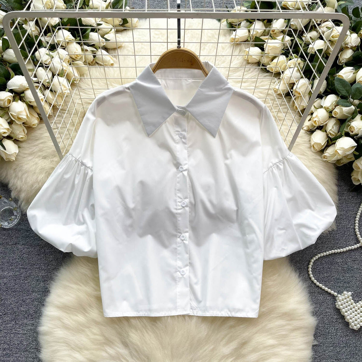 Niş Loose-fit Volan Kollu Gömlek