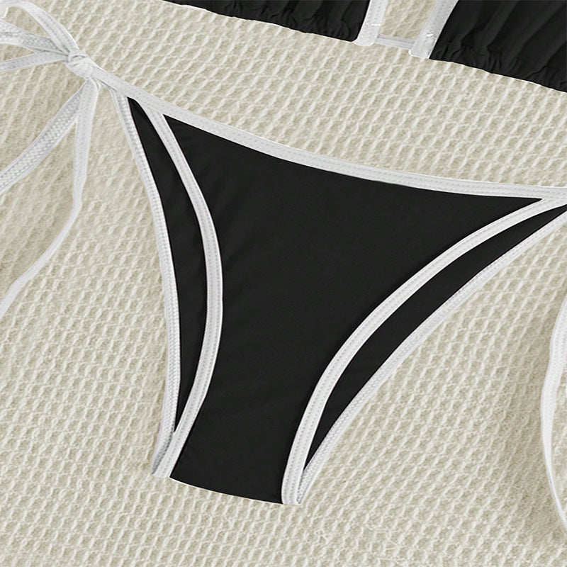 Renkli Seksi Yırtık Bikini Mayo