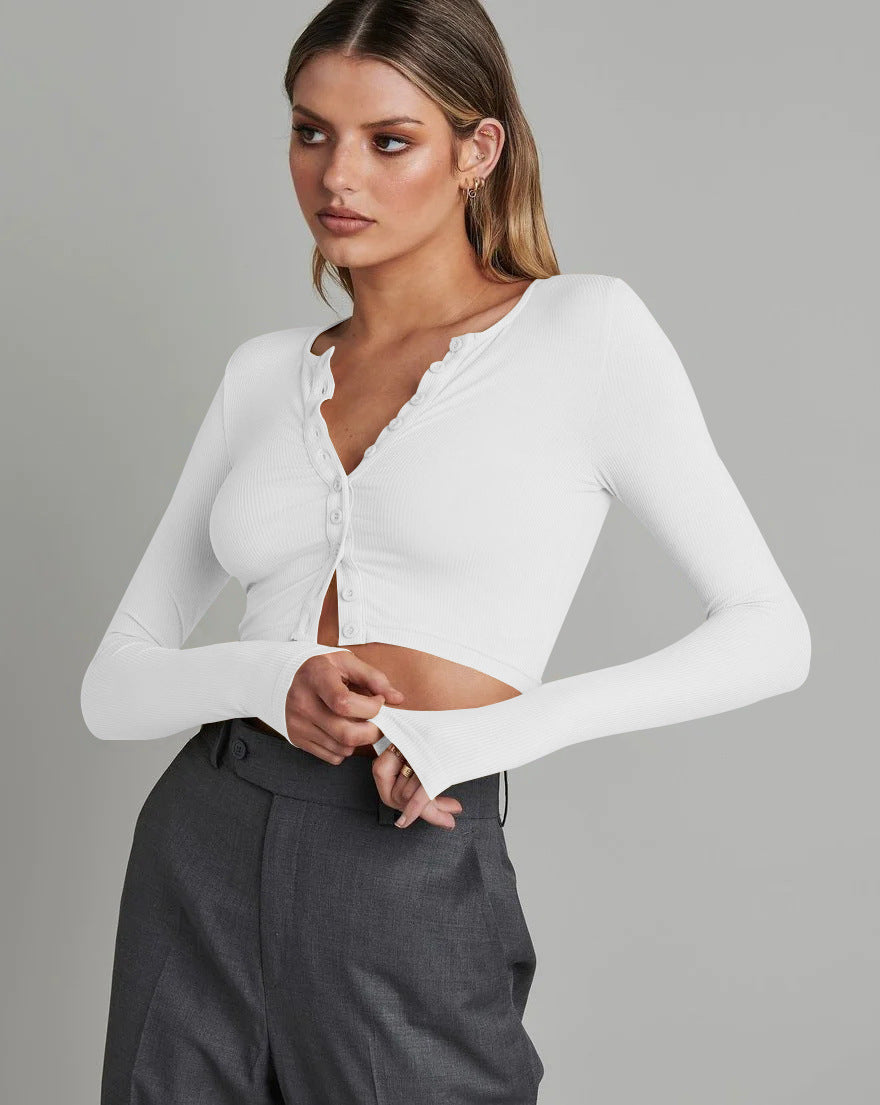 Slim-fit Ribana Desenli Kısa Hırka