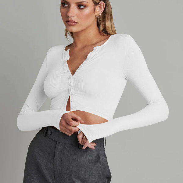 Slim-fit Ribana Desenli Kısa Hırka