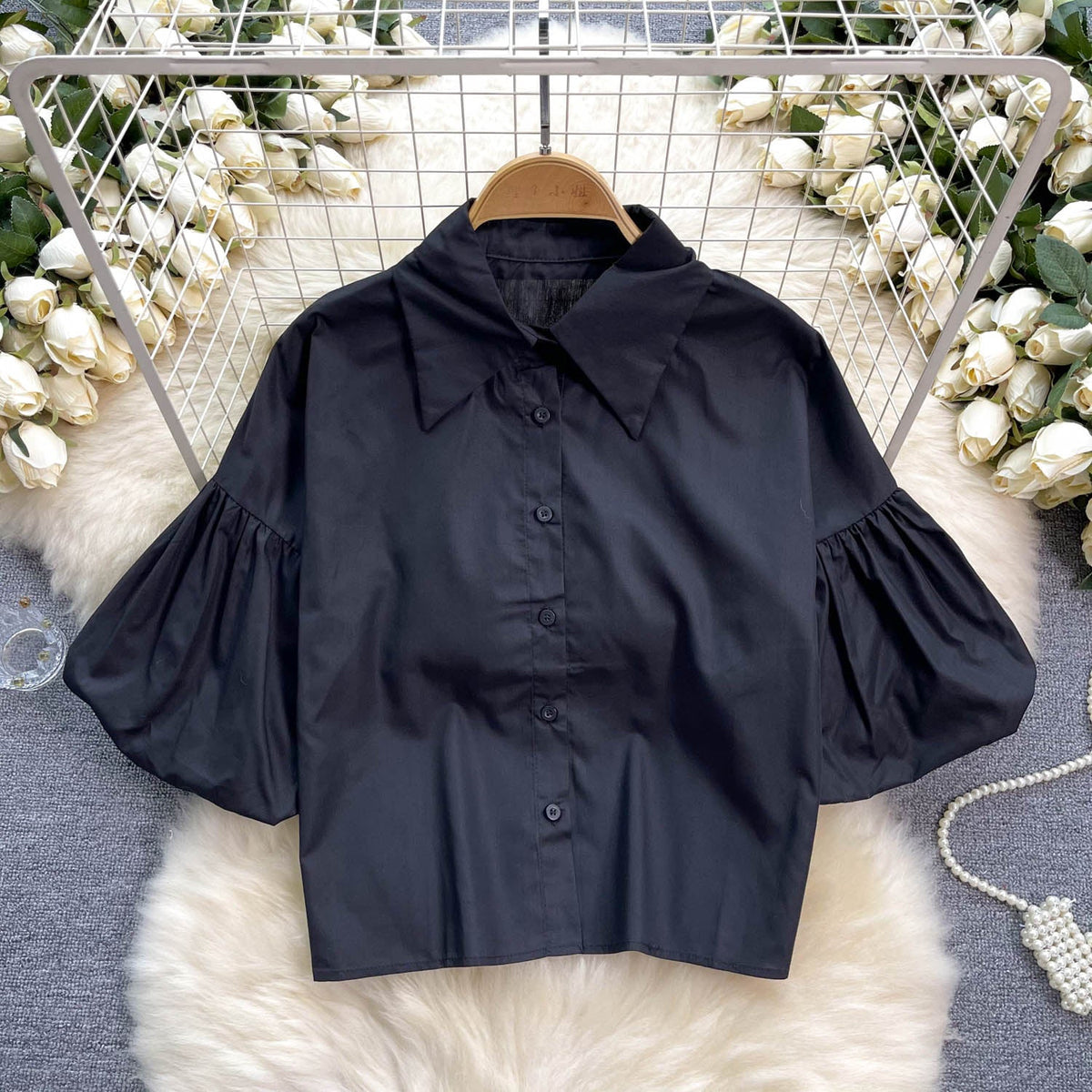 Niş Loose-fit Volan Kollu Gömlek