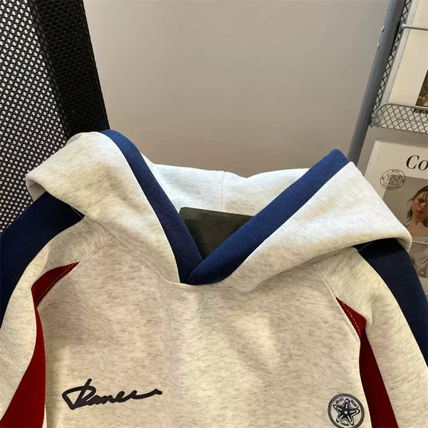 Monogramlı Baskılı Oversized Kapüşonlu Sweatshirt