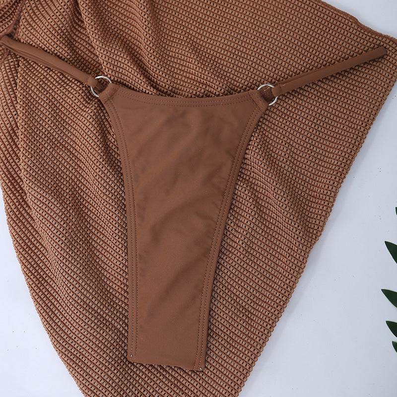 Üç Parçalı Askılı Şık Plaj Tatili Bikini