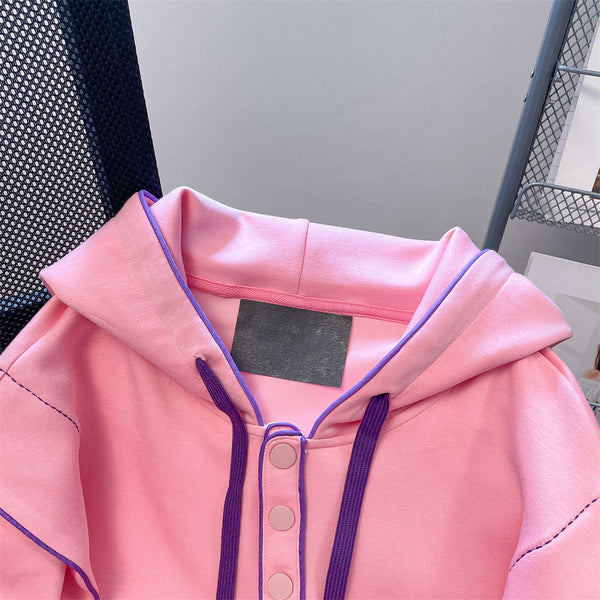Niş Renk Bloklu Pembe Sweatshirt