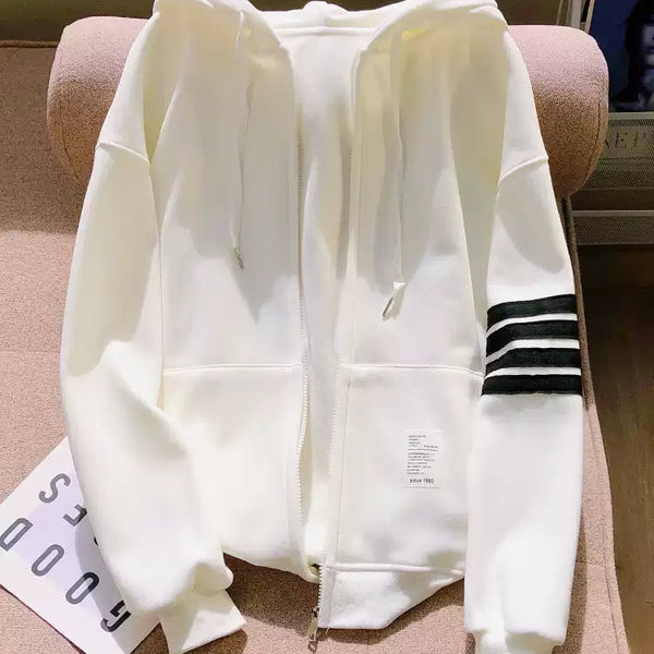 Oversized Fermuarlı Polar Kapüşonlu Sweatshirt