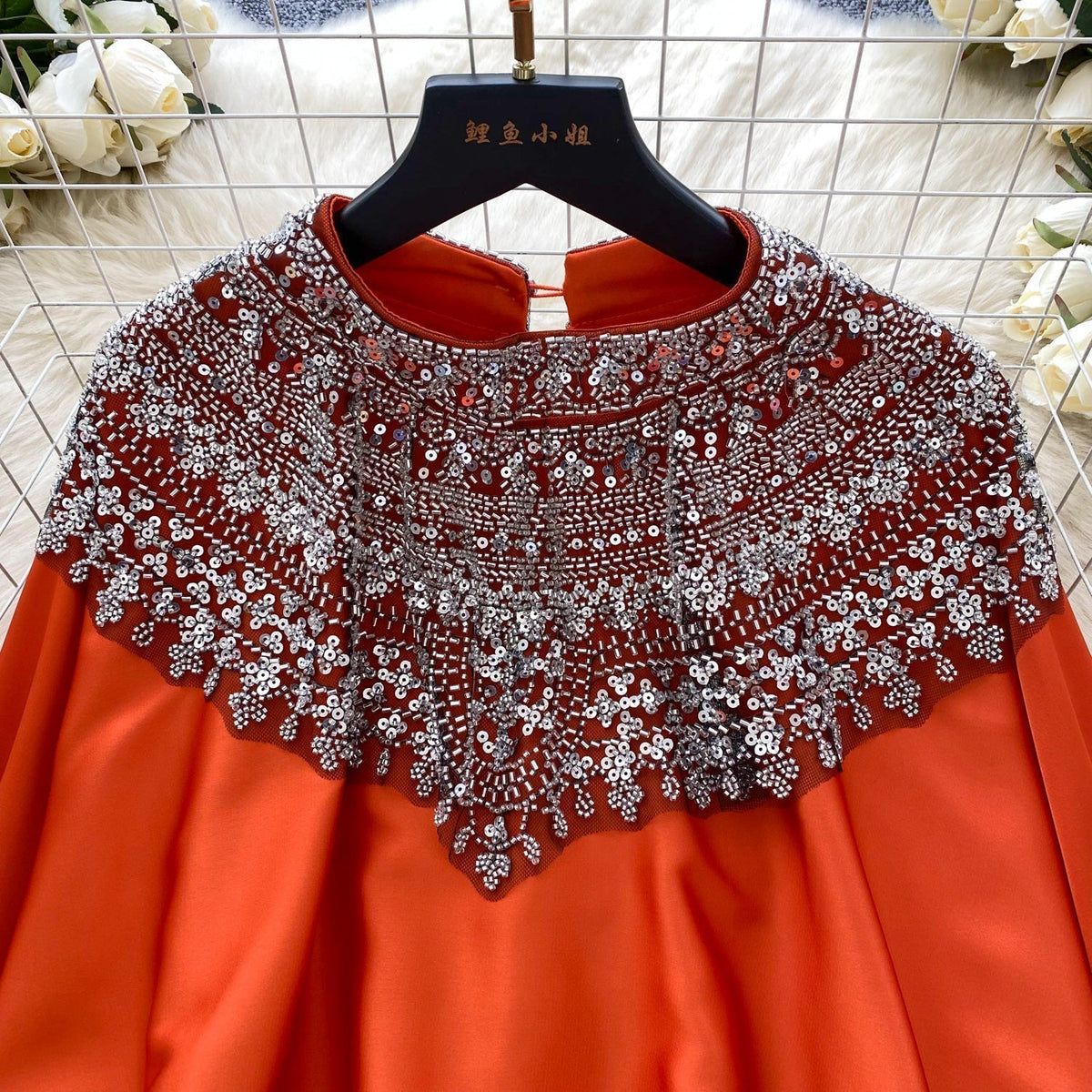Etnik Stil Boncuklu Yarasa Kol Gömlek