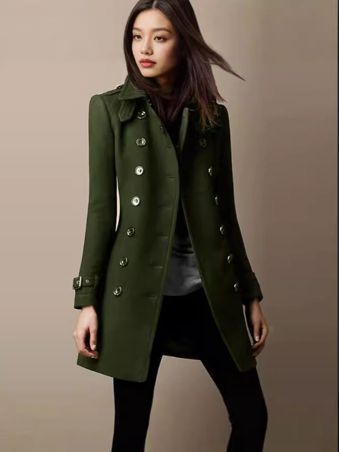 Niş İki Düğmeli Tweed Palto
