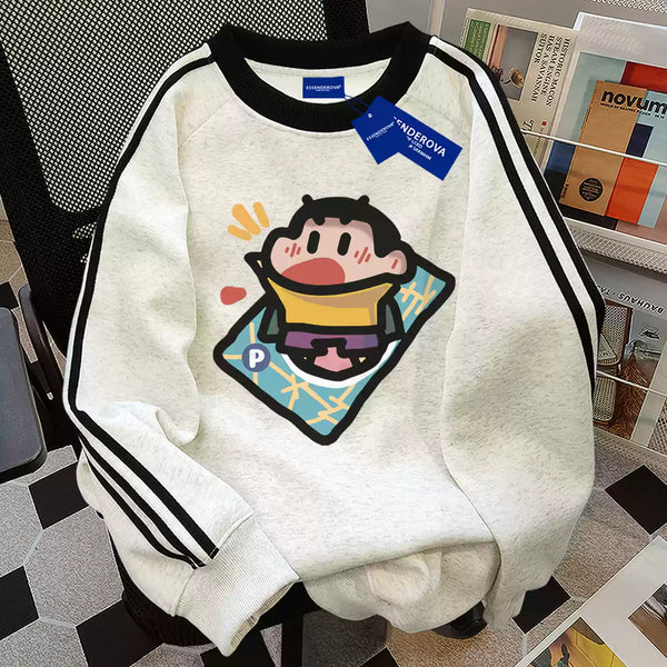 Crayon Shin-chan Baskılı Yuvarlak Yaka Sweatshirt