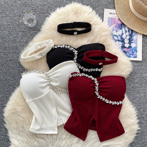 Boncuklu Yastıklı Üst ve Choker