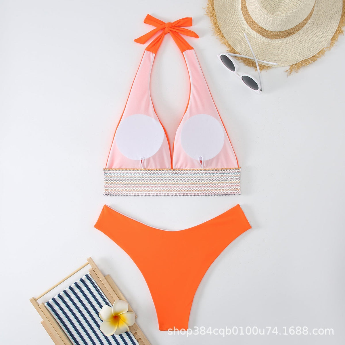 Sıkı Düz Renk Sırt Açık Bikini