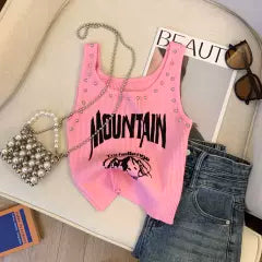 Şık Studlu Monogram Baskılı Atlet
