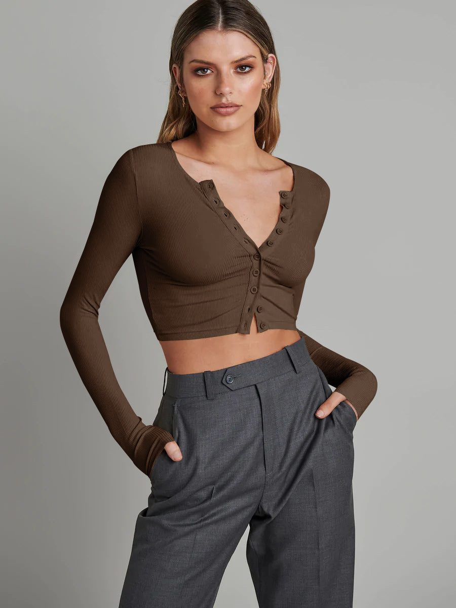 Slim-fit Ribana Desenli Kısa Hırka