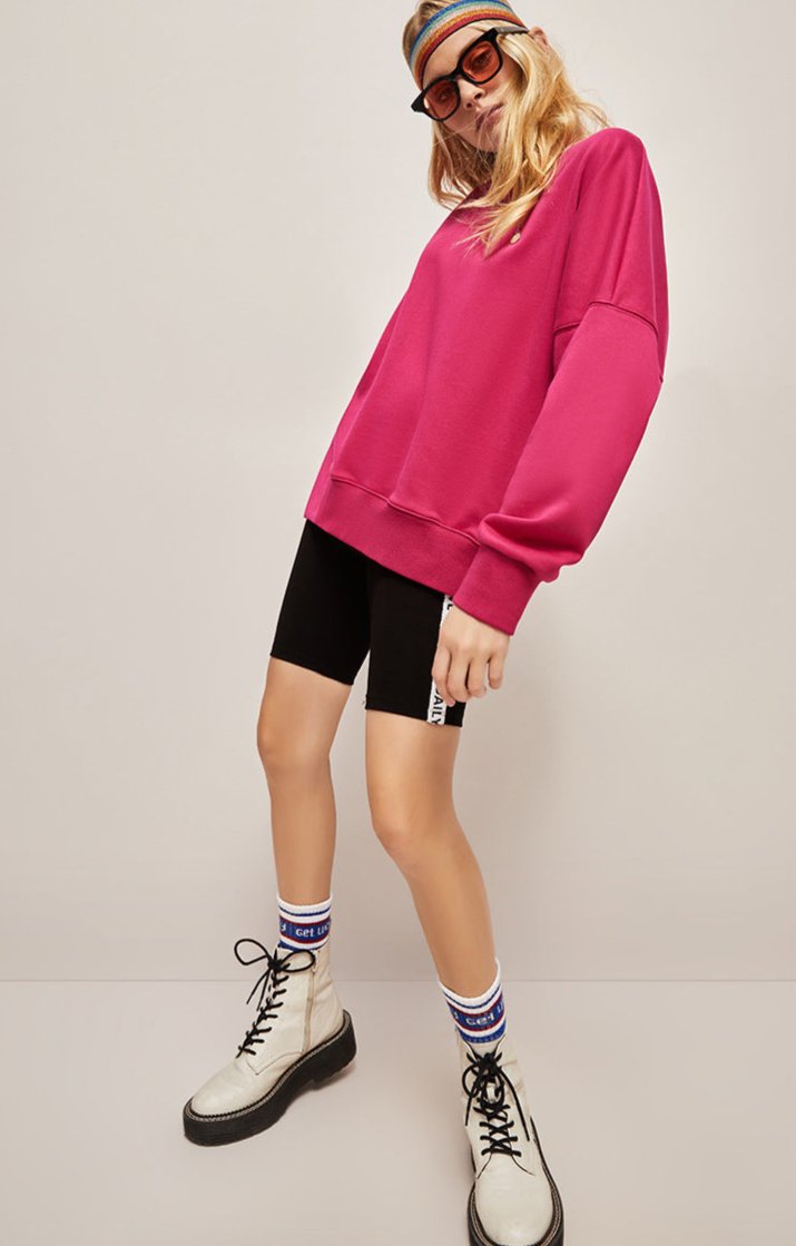 Yuvarlak Yaka Şeker Renkli Sweatshirt