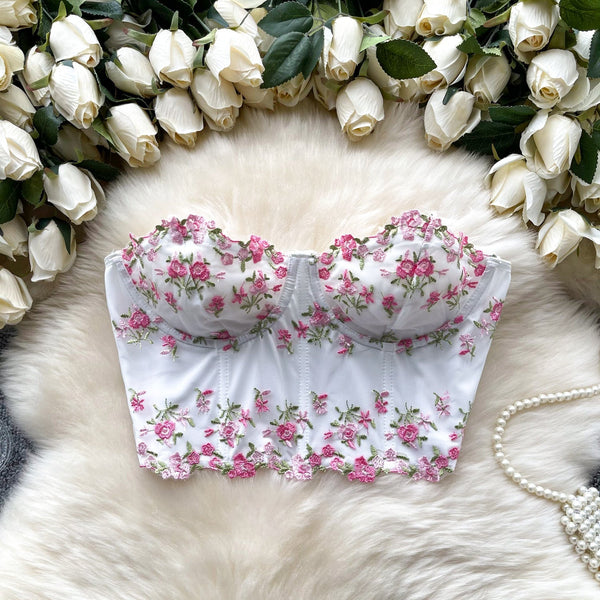 Off-shoulder Çiçek İşlemeli Dantel Bluz