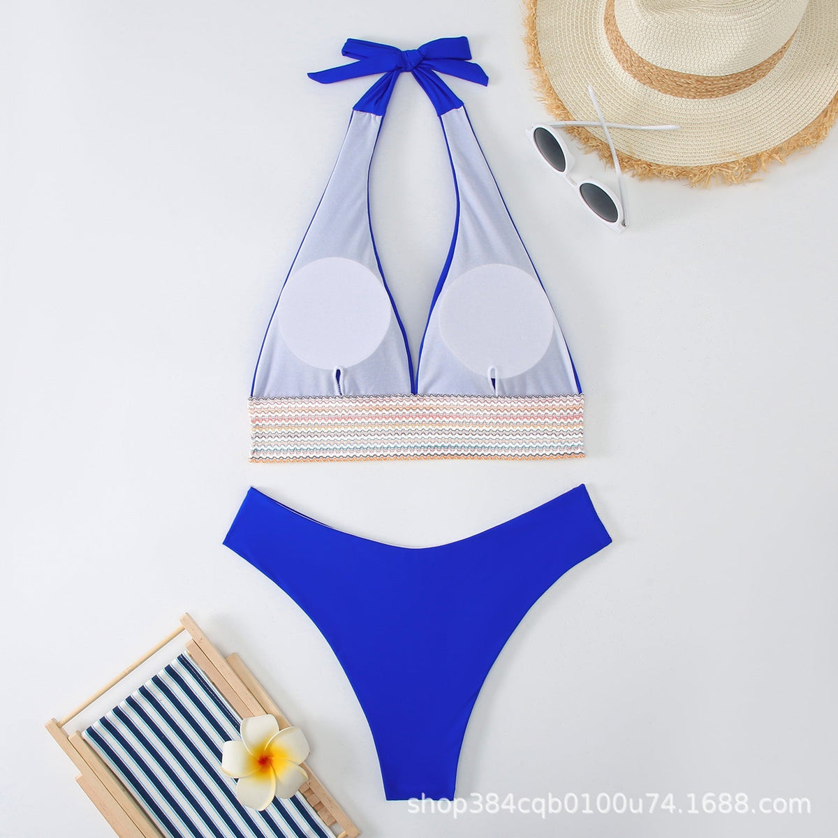 Sıkı Düz Renk Sırt Açık Bikini