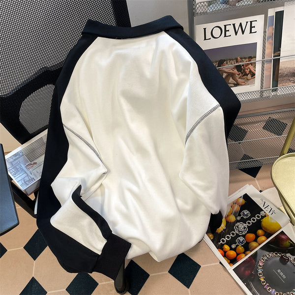 Üniforma Tarzı Polo Fermuarlı Sweatshirt