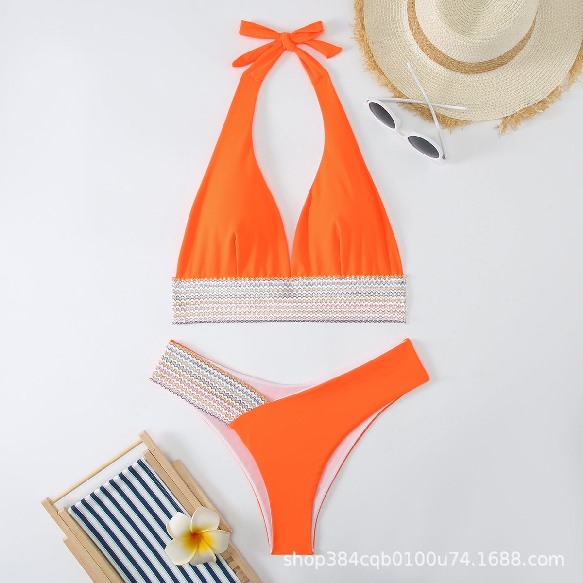 Sıkı Düz Renk Sırt Açık Bikini