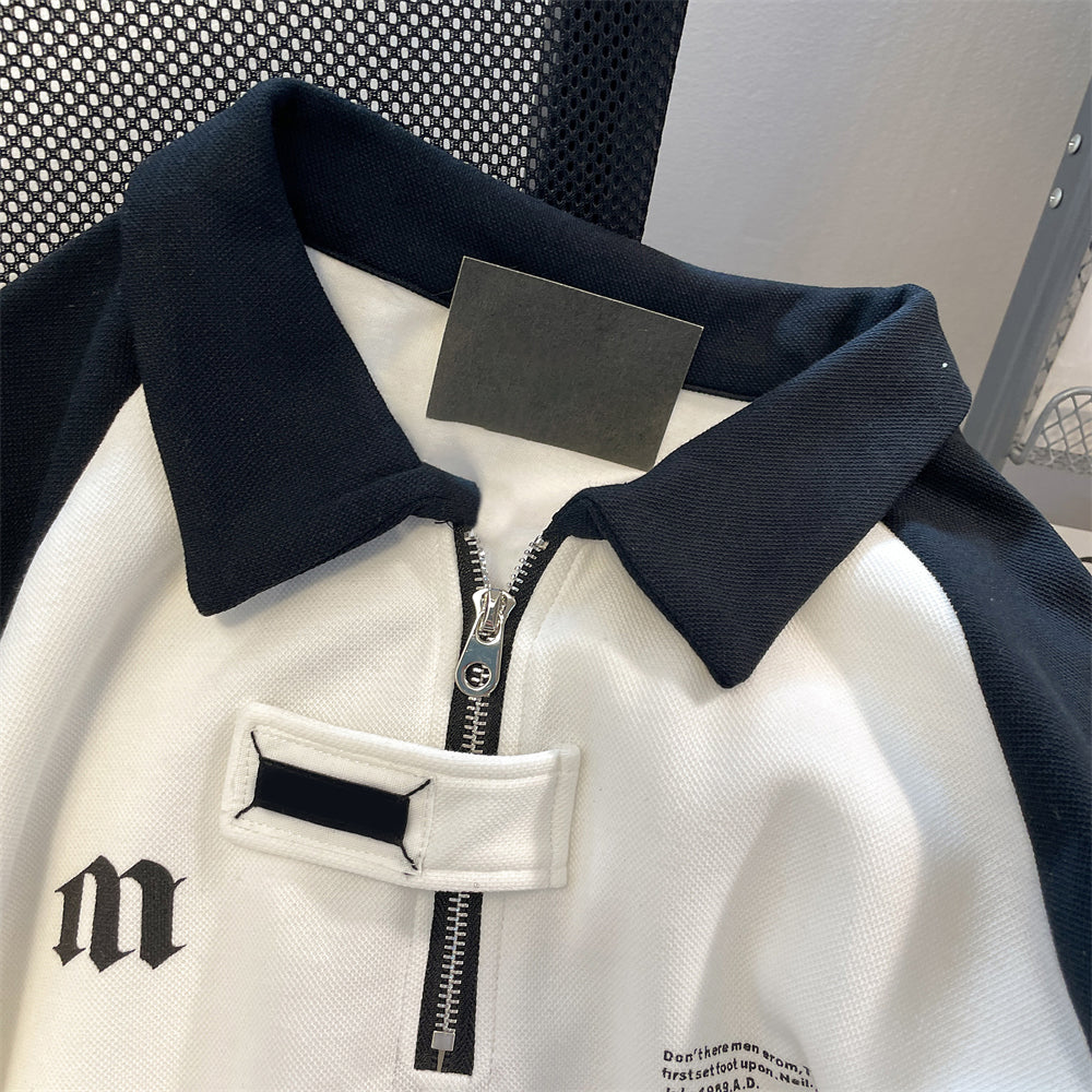 Üniforma Tarzı Polo Fermuarlı Sweatshirt