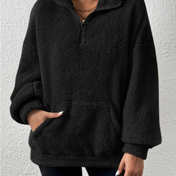 Yüksek Yaka Yumuşak Polar Sweatshirt