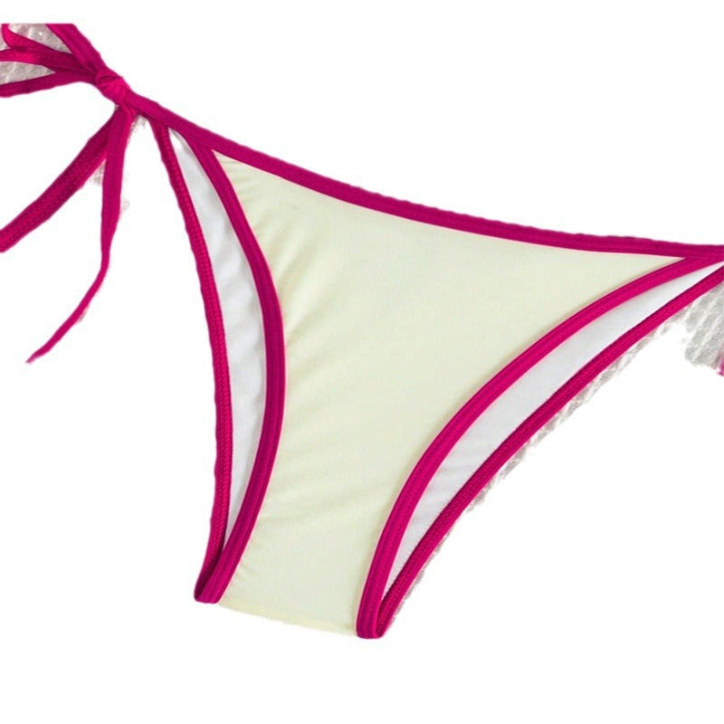 Renkli Seksi Yırtık Bikini Mayo
